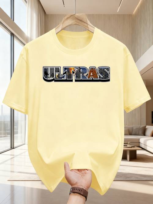 herren-t-shirt – atmungsaktiv für alle jahreszeiten mit grafikdruck „ultras“, dieses lässige kurzärmelige rundhals-t-shirt bietet eine reguläre passform, für fitnessstudio outdoor-aktivitäten