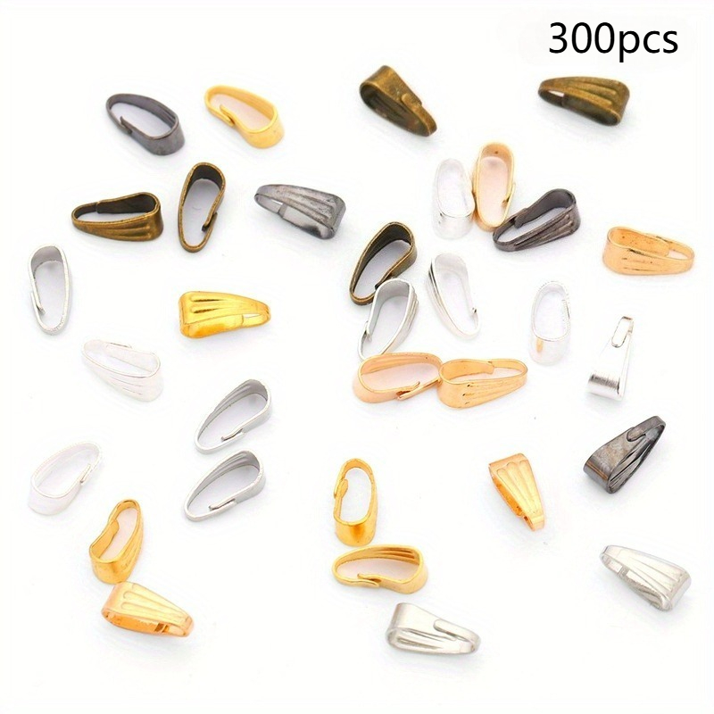 Image of 300pcs Iron Melon Seed Clasps, Clasps, Fork Clasps, Snap Clasps, Pendant Clasps, Necklace Pendant Clasps, Accessories Materials, Suitable For Necklace Pendant Making