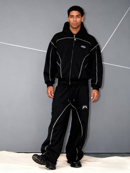 unisex spring and autumn fashion trend hoodie set lightweight y2k style christmas and valentines day essential sweatshirt and sweatpants with curved segmentation lines machine washable plus size