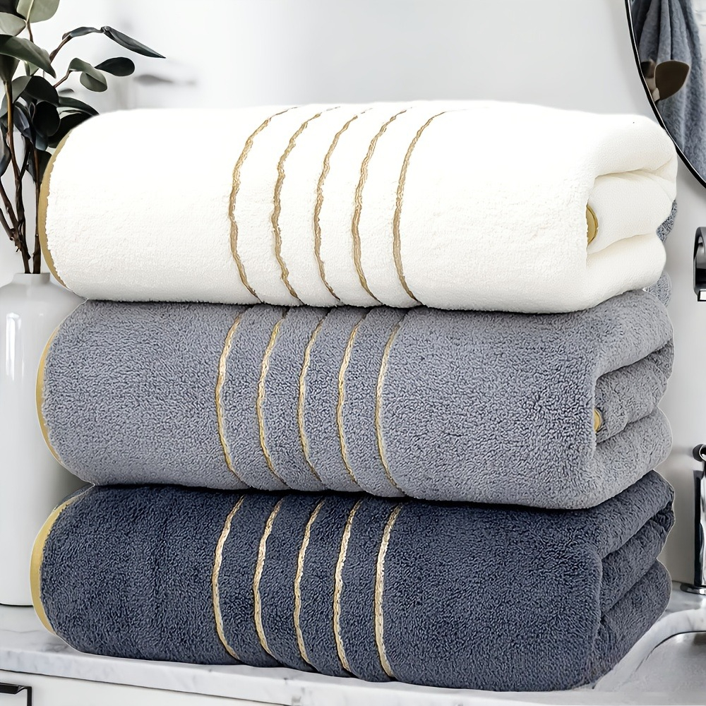 1 toalla de baño     súper   y de   rápido - lujosa toalla de microfibra spa gruesa, toalla de baño   (70.0x140.0 cm), súper absorbente y  ,   y   de  , moderno   de rayas, toalla de  