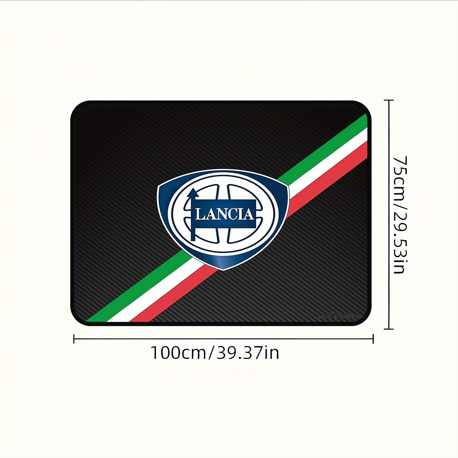 TEMU 1pc Lancia Carbon Italy Polyester Car Mat - Dust-resistant, Long-lasting, Easy To Clean Interior Liner, Chic And Sophisticated Style For Car