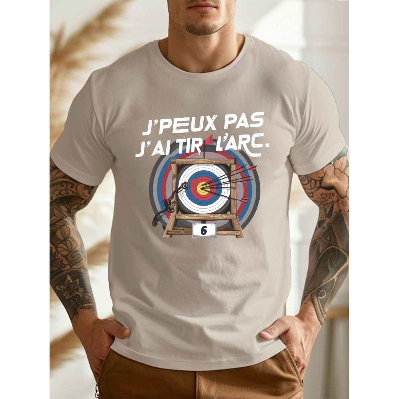 

T-shirt pour Hommes "Je ne pas, j'ai le tir à " - Col Rond Décontracté, Manches Courtes, Chemise d'Été en Polyester Léger avec Imprimé Cible