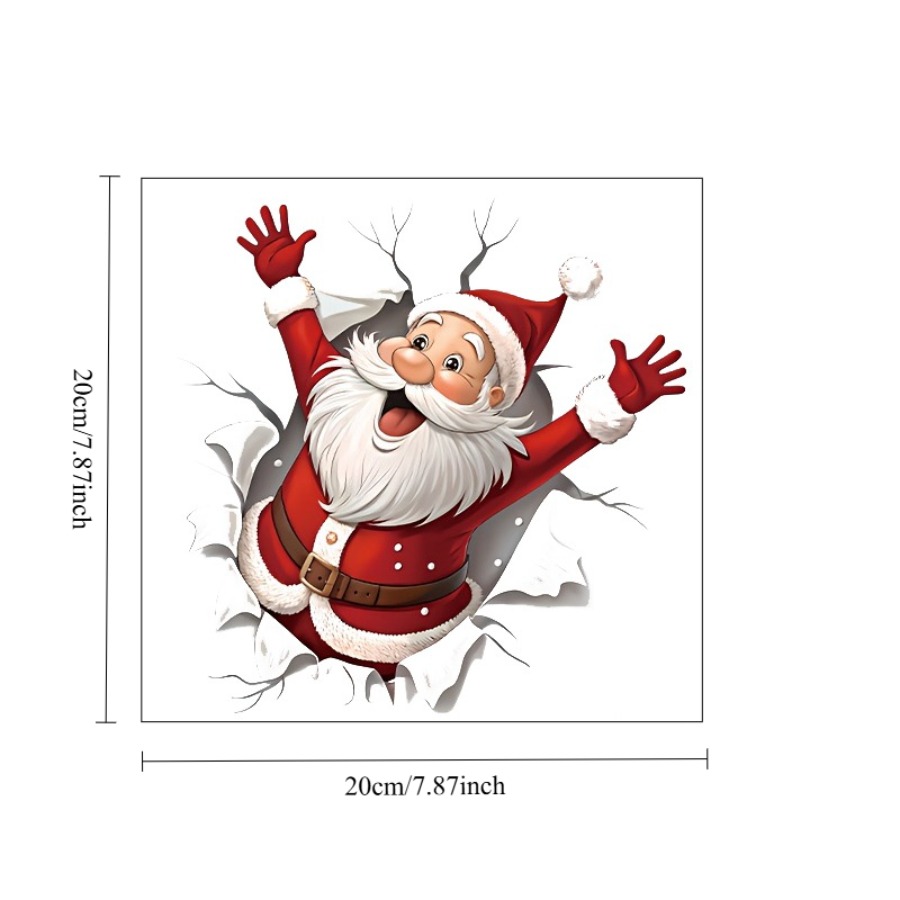 TEMU 1pc Christmas Toilet Tank Sticker, Featuring Santa Claus With And Realistic Paper Tear Details, Ideal For Decorating Residential Bathrooms,