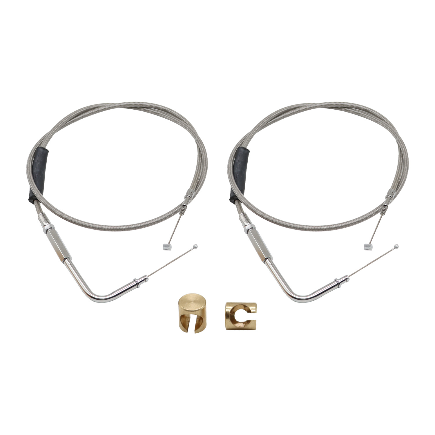 TEMU 42"(106.68cm) High-quality Stainless-steel Throttle & Idle Cable Set For Davidson 56579-02a