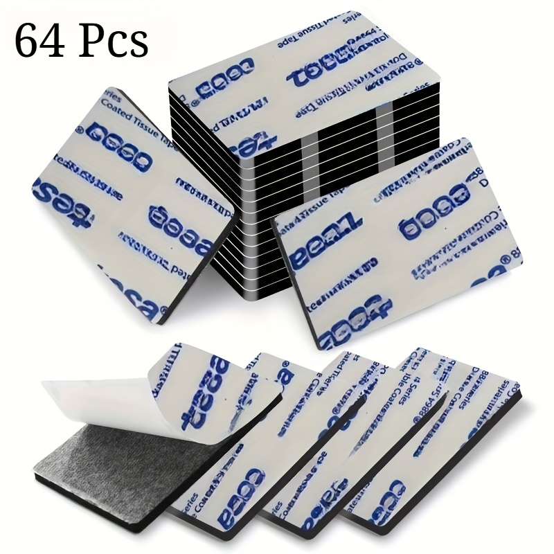Image of 32/64pcs Of Heavy-duty Double-sided Adhesive Pads - Ultra-strong , Pre-cut Foam Tape For Walls, Cars, Home, And Office, Suitable For Pictures, Signs, Decorations, And Car Installations