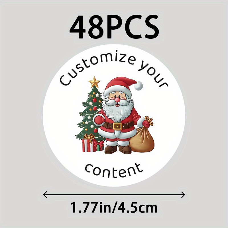 TEMU Personalized 48/96 Name & Christmas Stickers Compatible For Santa Claus Gift Labels - Custom Pp With Names/phrases, Packaging For Holiday Cards,