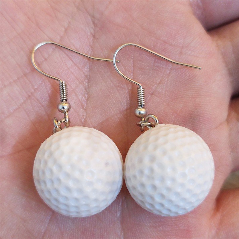 TEMU 1 Paire de Boucles d'Oreilles de , Pendentif Breloque Balle de , Boucles d'Oreilles de Sport , Bijoux Cadeaux Accessoires pour Femme