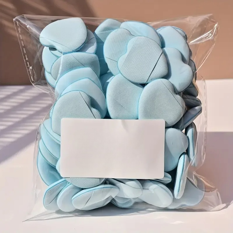 TEMU 20pcs Heart-shaped Finger Makeup Puff Latex-free Makeup Tool Finger Air Cushion Sponge Makeup Puff Set, Makeup Puff
