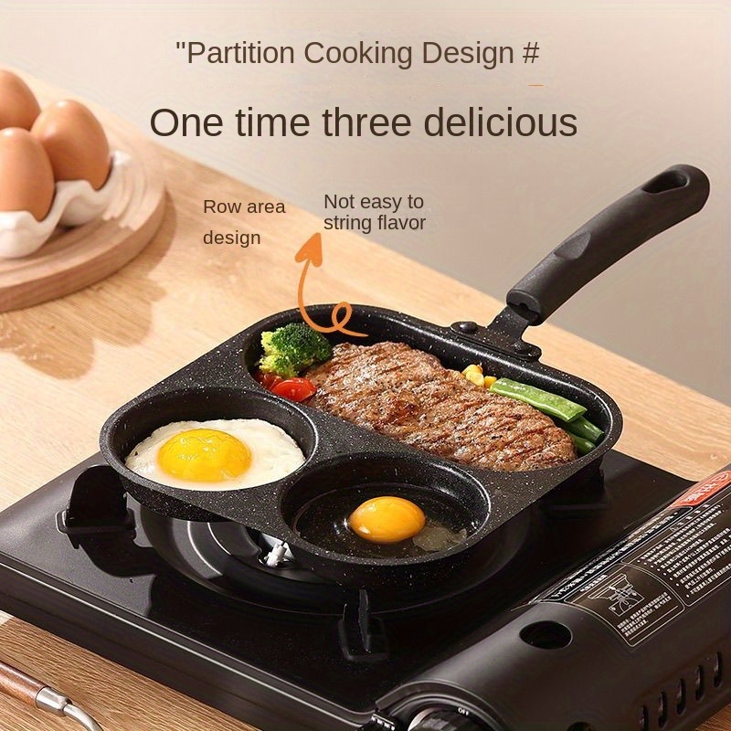 3 in 1 non stick cast iron breakfast pan multi use egg steak and flat bottomed frying pan for sausages eggs and more sausage cooking tool modern kitchenware durable cookware Product details 6