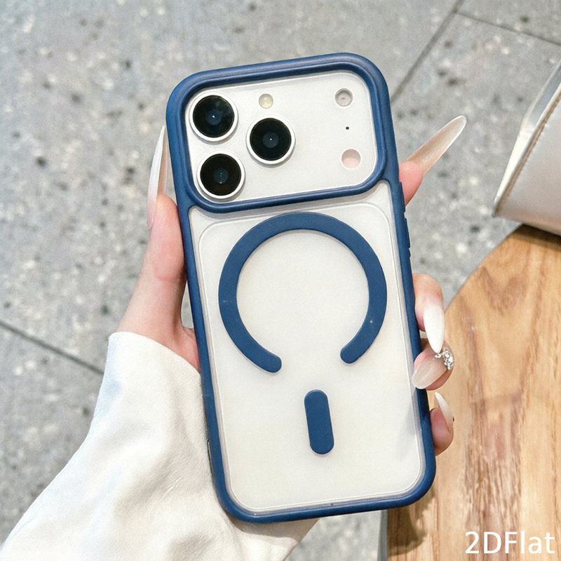 TEMU Phone Case - 2pcs Set (1pc Phone Case And 1pc Lanyard) Miniso Magnetic Phone Case, Easy Transparent Wireless Charging Cover, Premium Minimalist