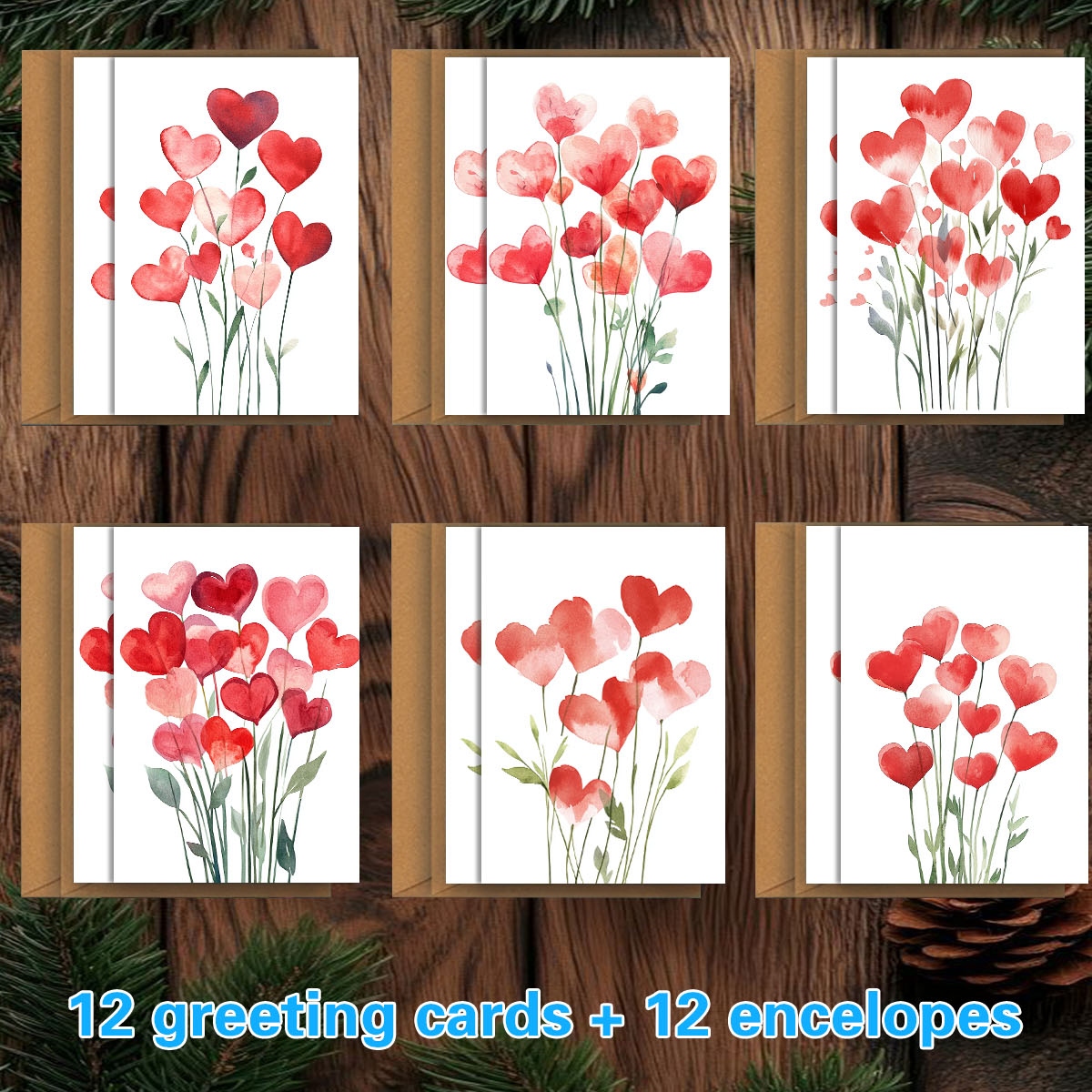 TEMU 1set/12pcs/24pcs/48pcs Festival Greeting Cards, Mother's Day Greeting Cards, Christmas Greeting Cards, Birthday Greeting Cards, Valentine's Day