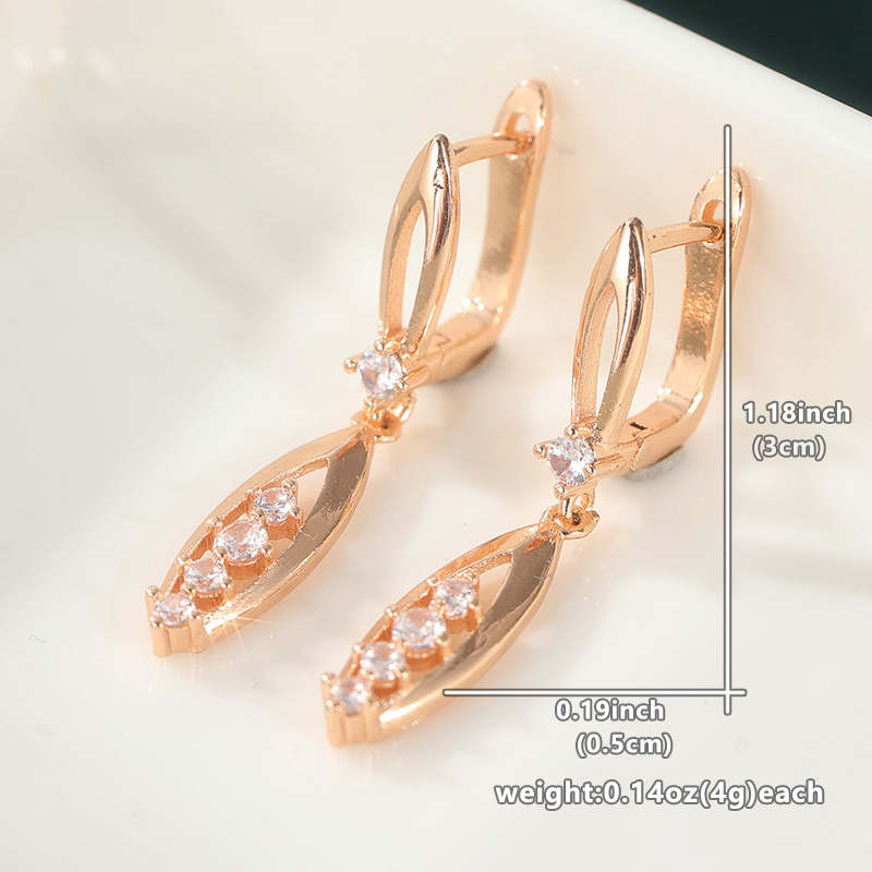 Women's Elegant Teardrop-Shaped Earrings with White Synthetic Zirconia