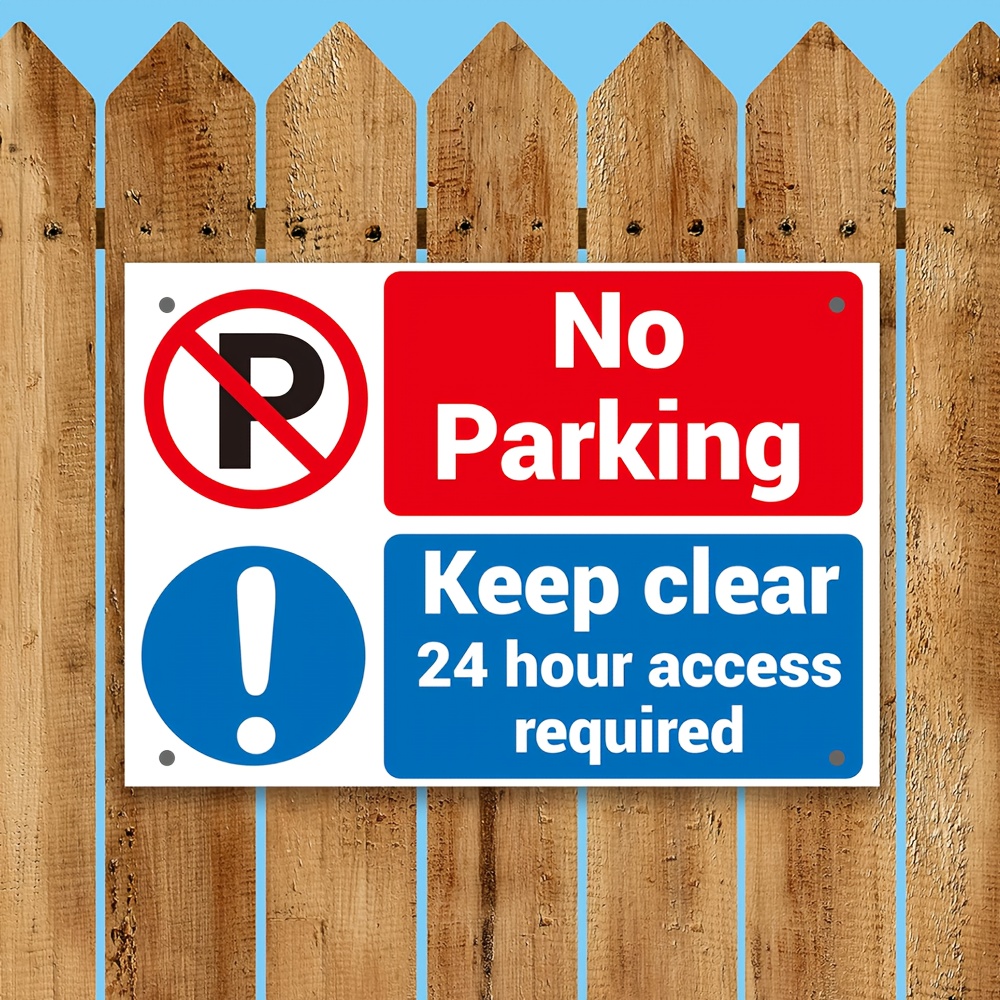 TEMU 2d Flat, 1pc Heavy-duty Iron No Parking Sign Suitable For 24-hour Access Warning, Retro Wall-mounted Outdoor/ Decoration With Prolonged