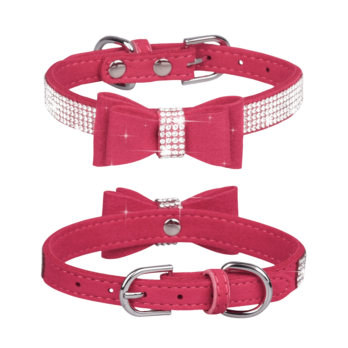 Rhinestone Bow Pet Collar in 5 Colors
