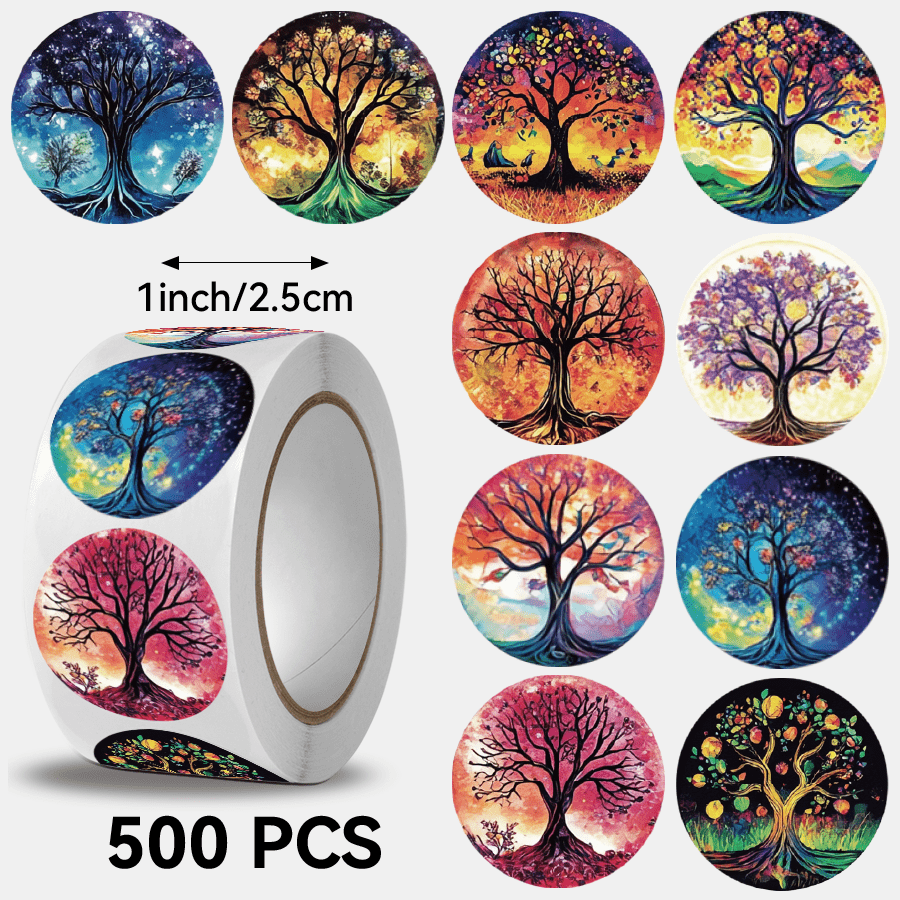 TEMU 500 pegatinas del Árbol de , pegatinas con de árbol de , adecuadas para tabletas, fundas de teléfono, cuadernos, decoraciones de empaques, etc.