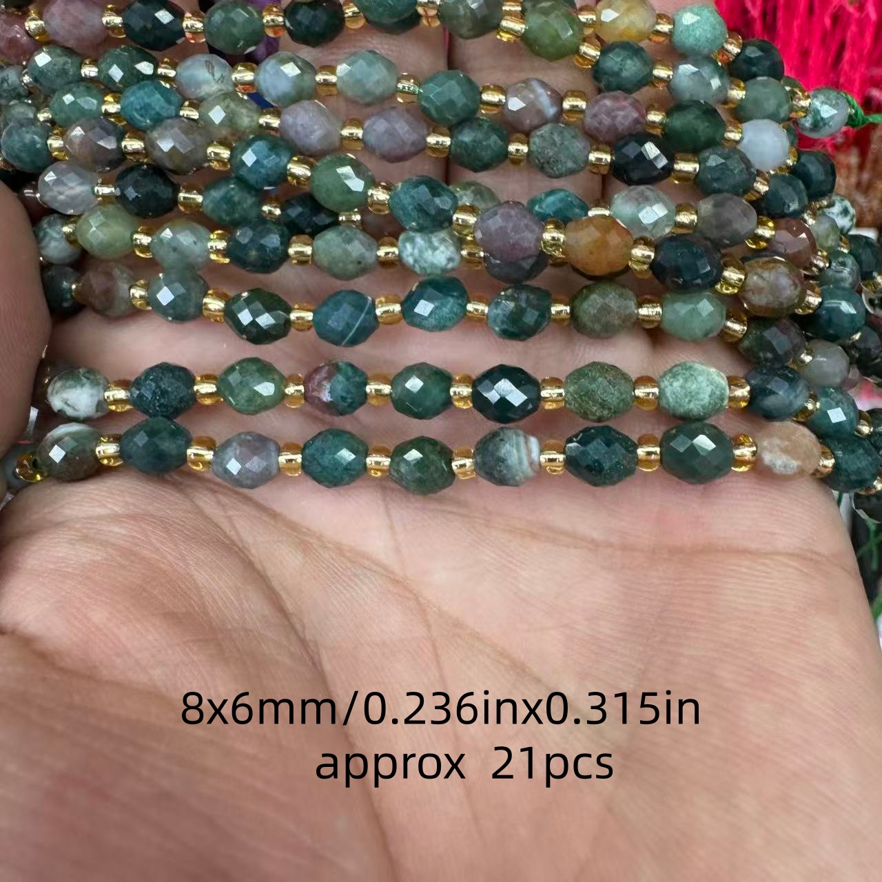 TEMU Perles d'agate naturelle 5X6 mm | Coupe ovale, perles rondes lisses pour la fabrication de bijoux, adaptées aux bracelets, , boucles d'oreilles,