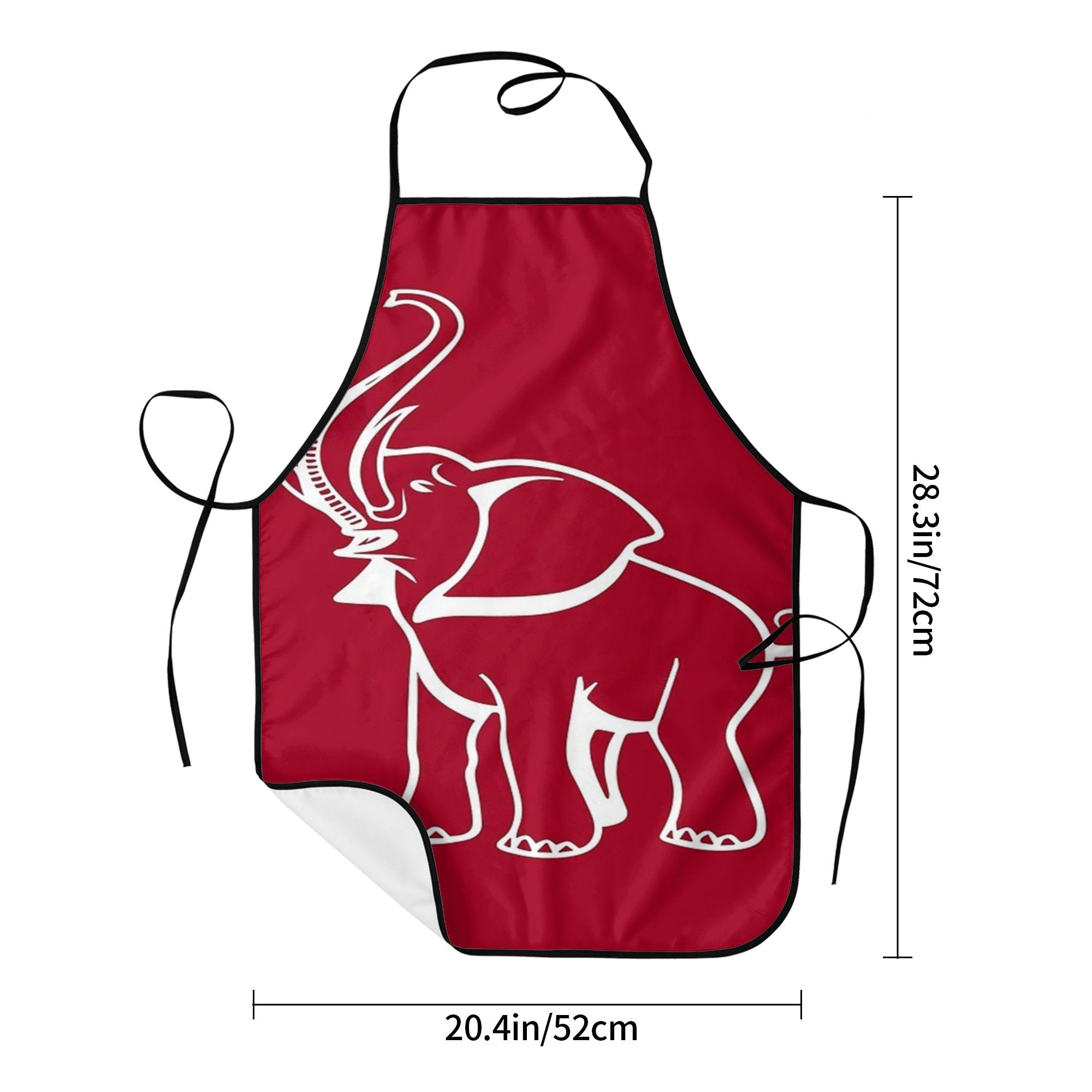 TEMU Elephant Red Apron, Sturdy And Easy To , With An Adjustable Waistband, Suitable For The Kitchen, Gardening, And Fruit Picking, A Tie-on Apron,