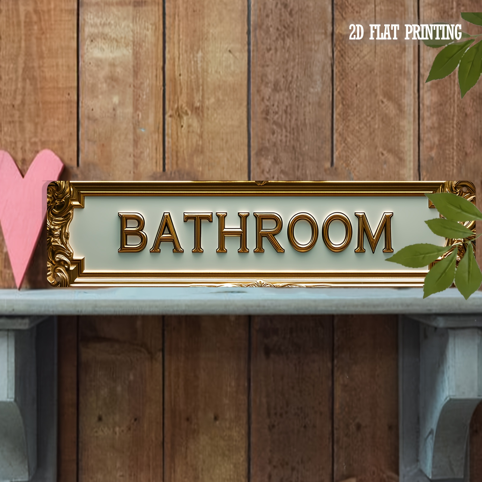 TEMU 2d Flat, 1pc Vintage Ladies Room Sign - Suitable For Home, Cafe, Restroom Wall Decor - Artificial English Lettering Door Plaque With 2d Flat