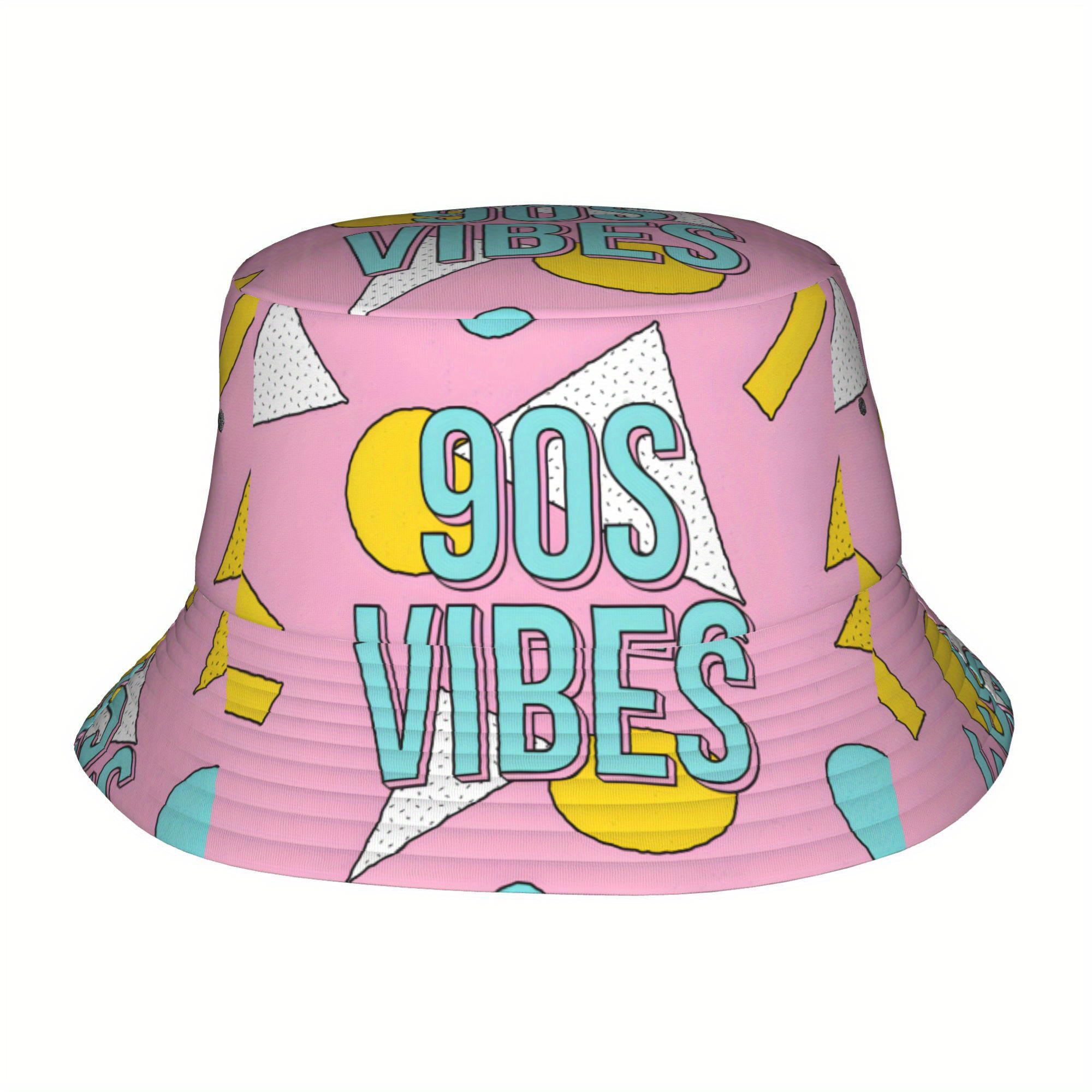 90s Bucket Hat Fashion Retro 80s For Men Women Packable Sun Cap