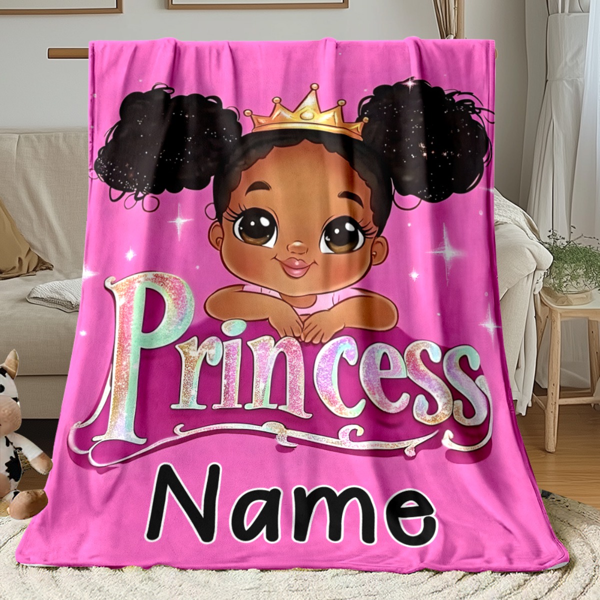 TEMU 1pc Custom Name Print Portable Blanket- Lightweight Throw For Sofa, Travel, Camping, Bed, Livingroom, Office, And Bed - Digital Printing Blanket