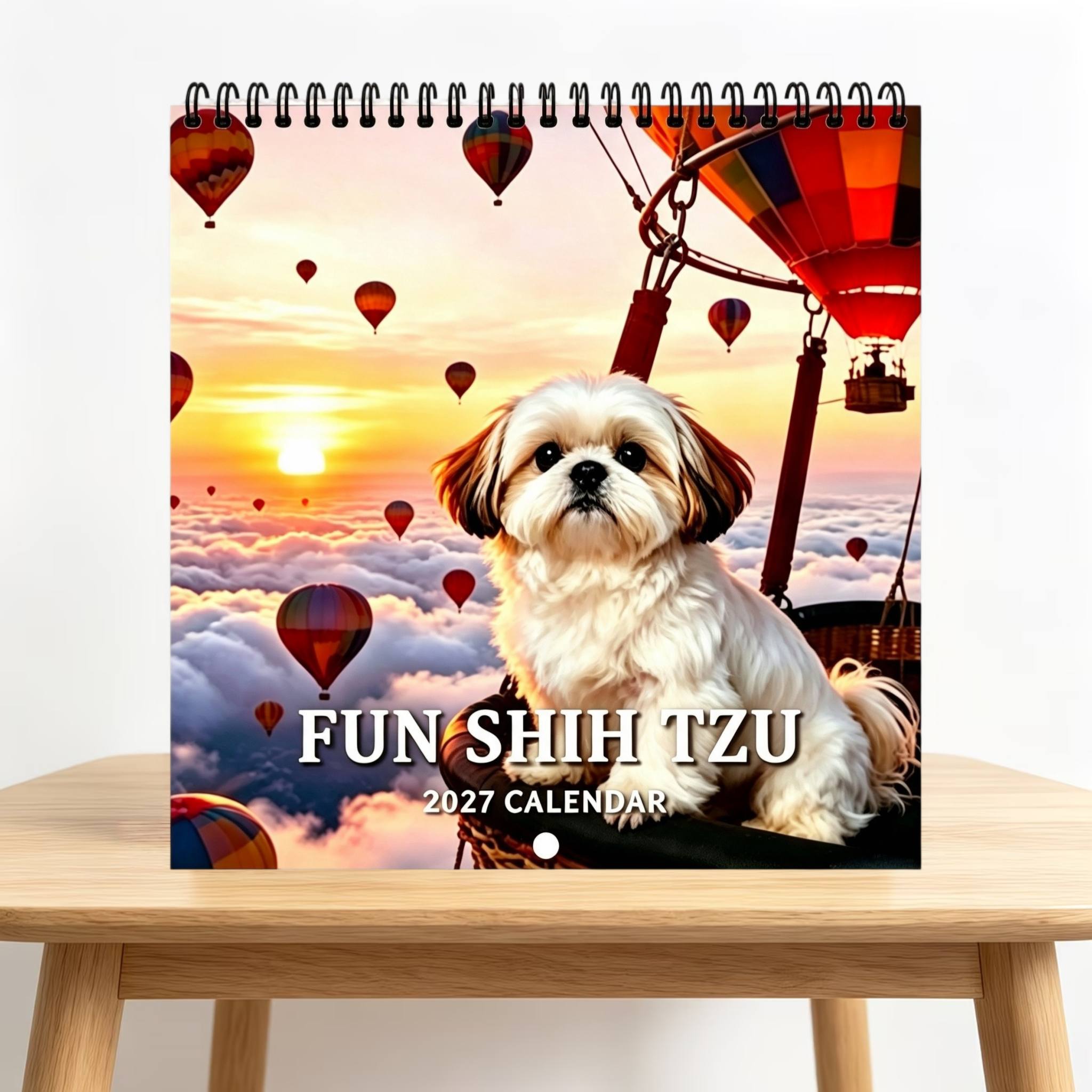 TEMU 2027 Shih Tzu Wall Calendar - Monthly Planner With Thick Paper Pages Suitable For , Bright Shih Tzu , Dated Calendar For Personal Planning,