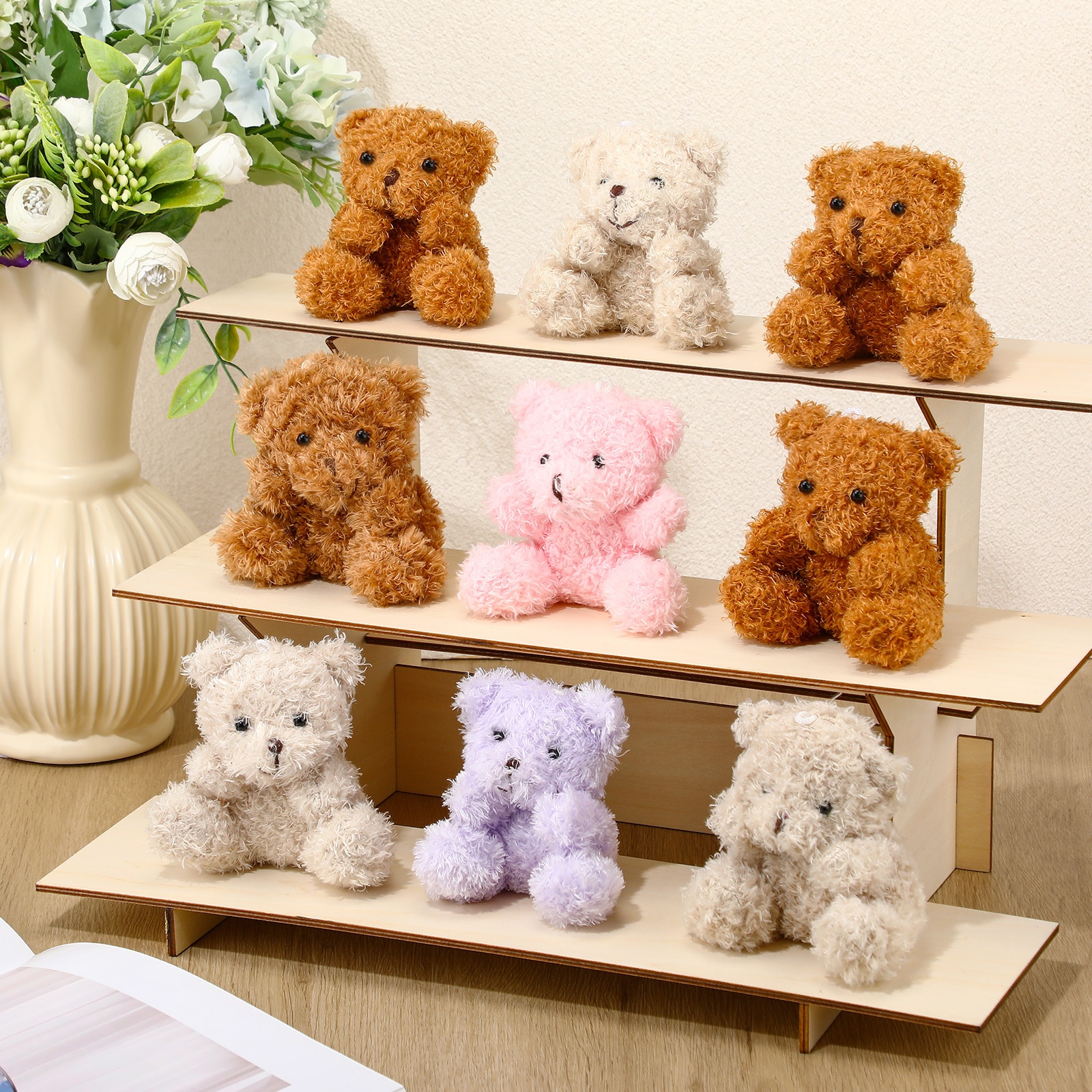 TEMU 3-layer Wooden Floating Shelf, Desktop Product Display Rack, Shop Event Stall Corner Display Shelf
