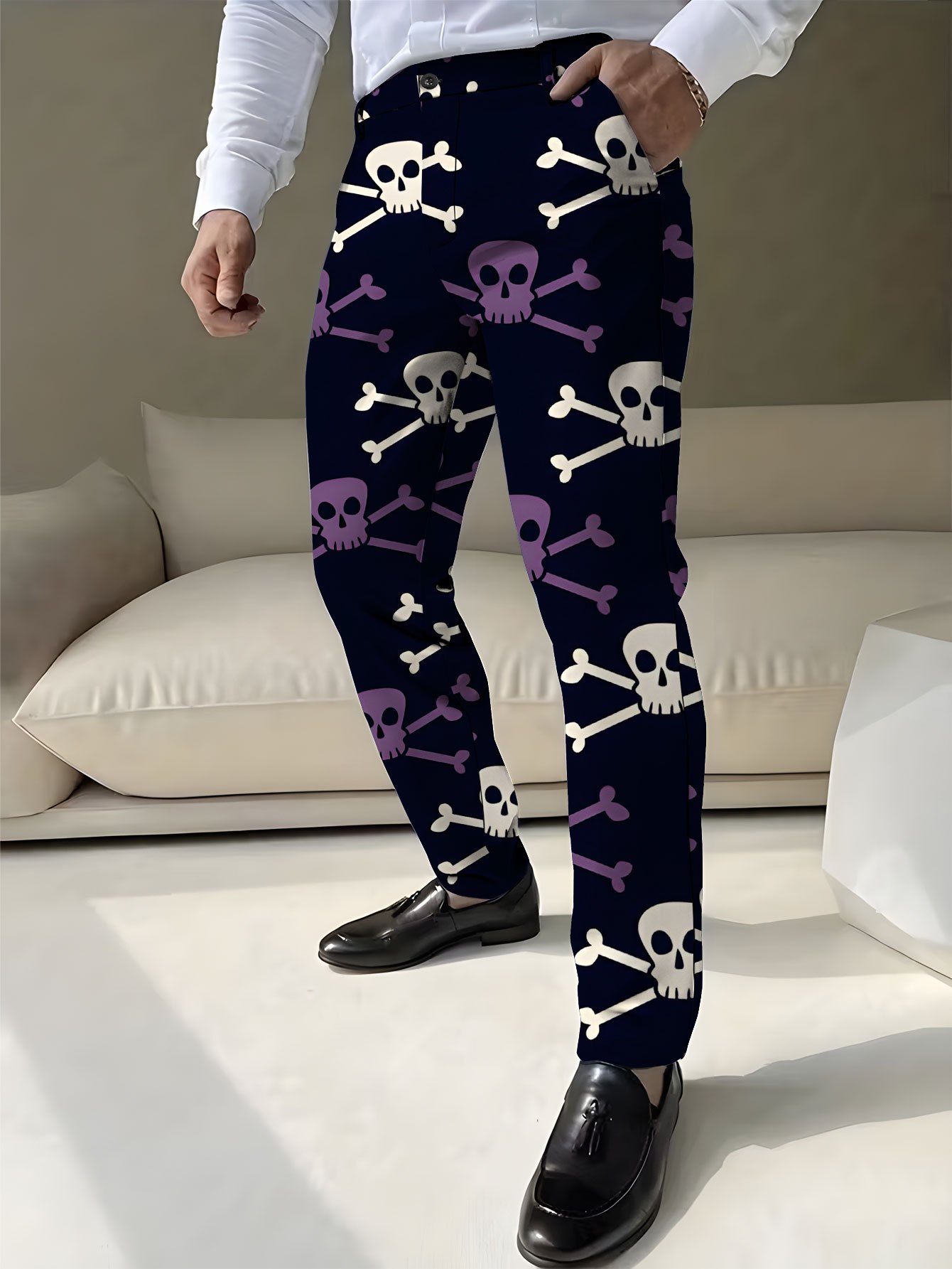 purple dress pants mens sold on Temu United States