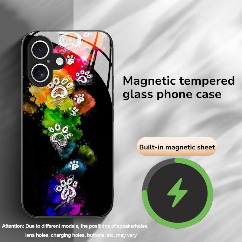 TEMU Custodia per Telefono: Design e con Stampa Colorata di , Vetro Temperato Magnetico, Adatta per iPhone X/XR/XS/XS MAX/11/12/13/14/15/16/17