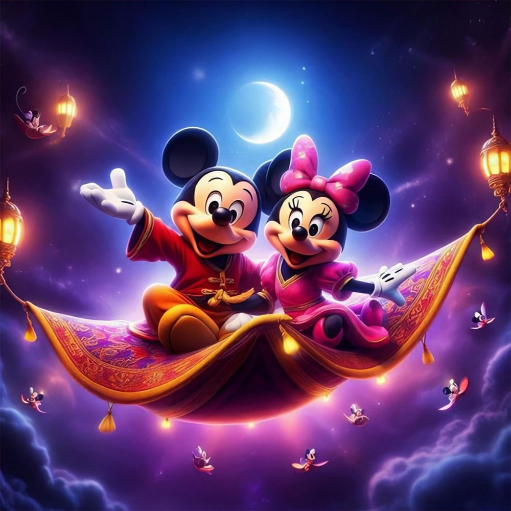 

1 Ensemble de Peinture de Diamant 5D & Minnie Mouse - Grand, Cadre, Bricolage avec Design de Ciel de Nuit Oriental Vibrant - Art en Cristal Acrylique pour Décoration Murale de , Kits d'Art de Diamant