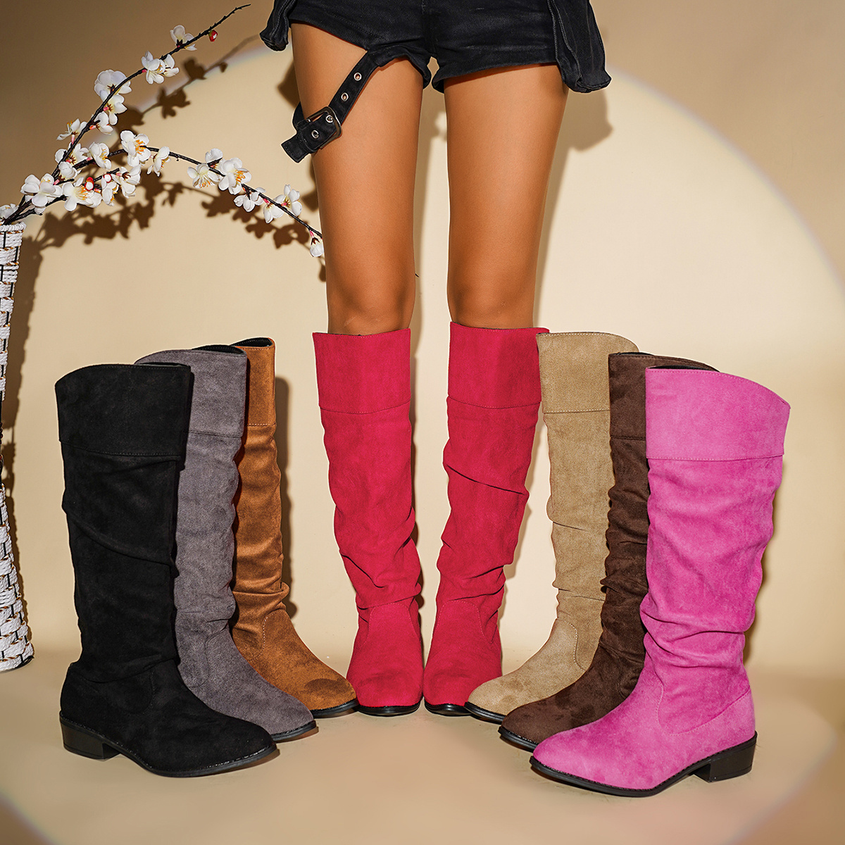 item picture 8   sizes womens   calf boots slip on womens shoes stylish womens footwear ladies boots a personalized gift for women suitable for music festivals and vacation travel a cute travel gift with a fashionable style