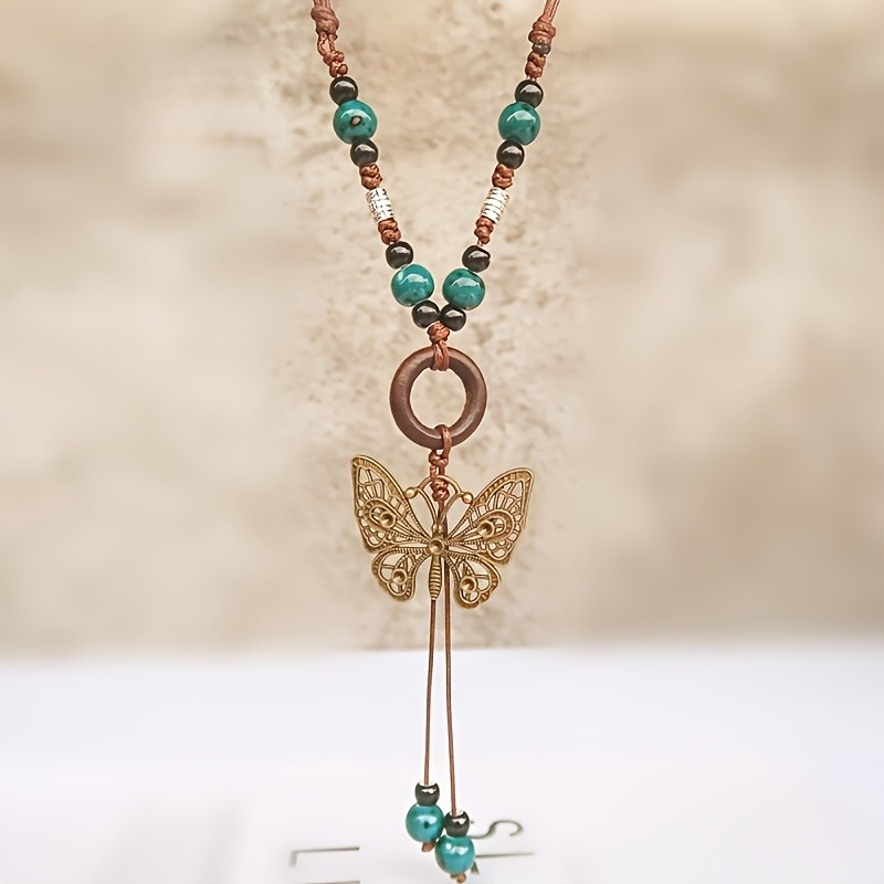 Womens Handmade Bohemian Pendant Necklace