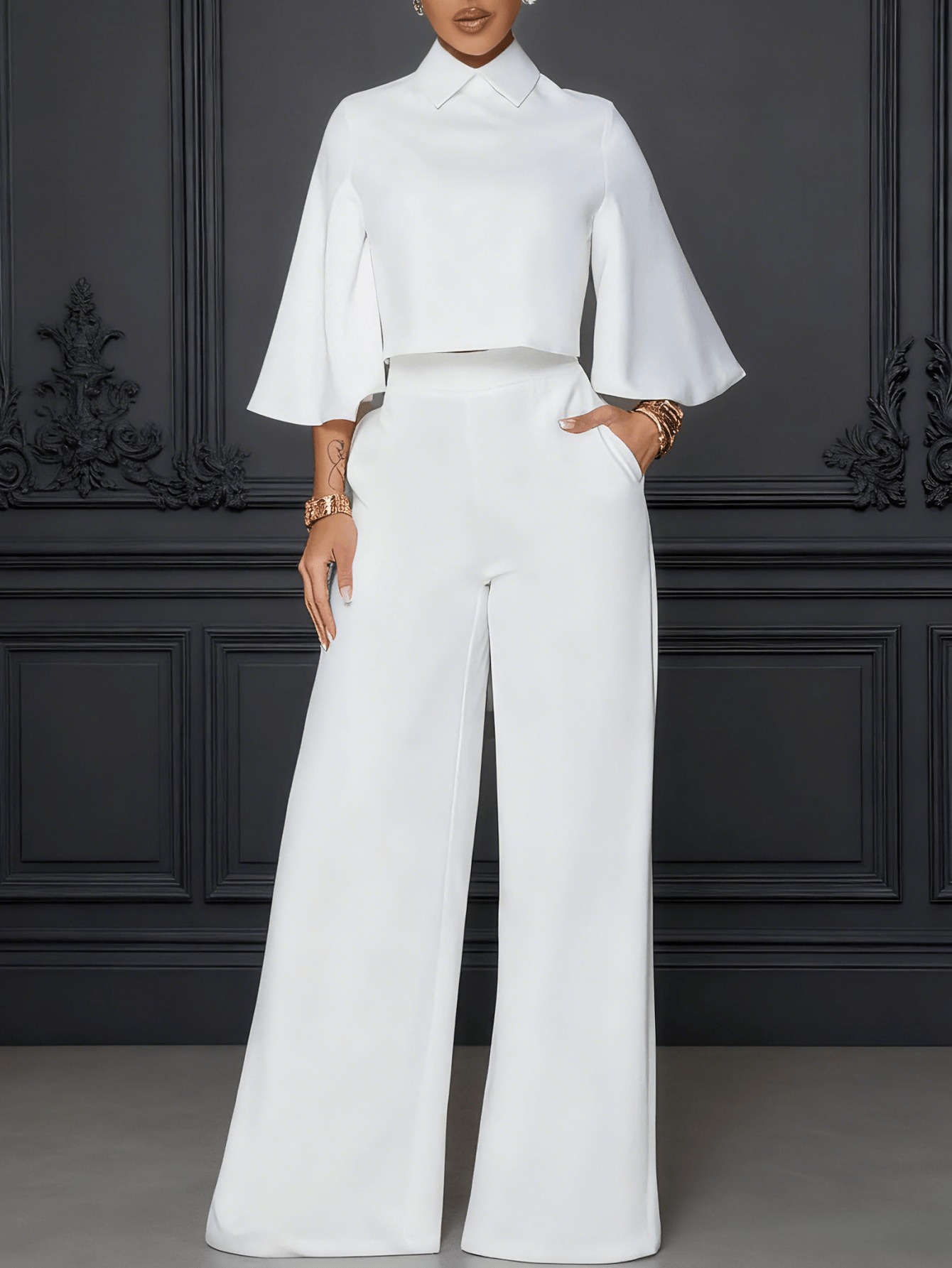 chinese dress ladies Women's White Suit Separates Pants – Karako Suits main image 0