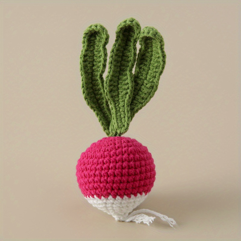 TEMU Une demi-douzaine de répliques de légumes décoratifs à au crochet, comprenant des aubergines, des concombres, des pois, du , des et des modèles