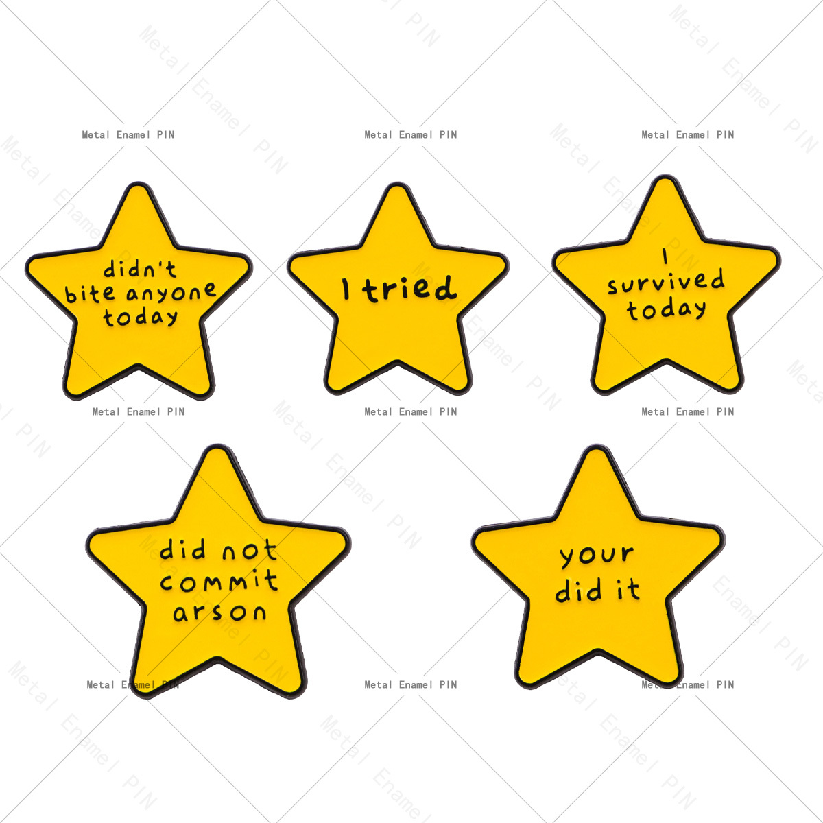 TEMU Ensemble de 5 pin's émaillés d'étoile, adorables badges de revers pour sacs à dos, broches pour hommes, cadeaux de vêtements et ajouts de bijoux