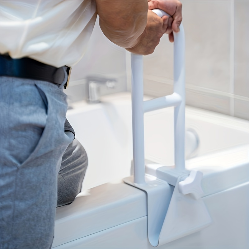 1pc high carbon steel bathtub safety handrail   strong and   auxiliary lifting anti fall handrail white non slip   to perforate   very suitable for the elderly and disabled bathtub accessories details 0