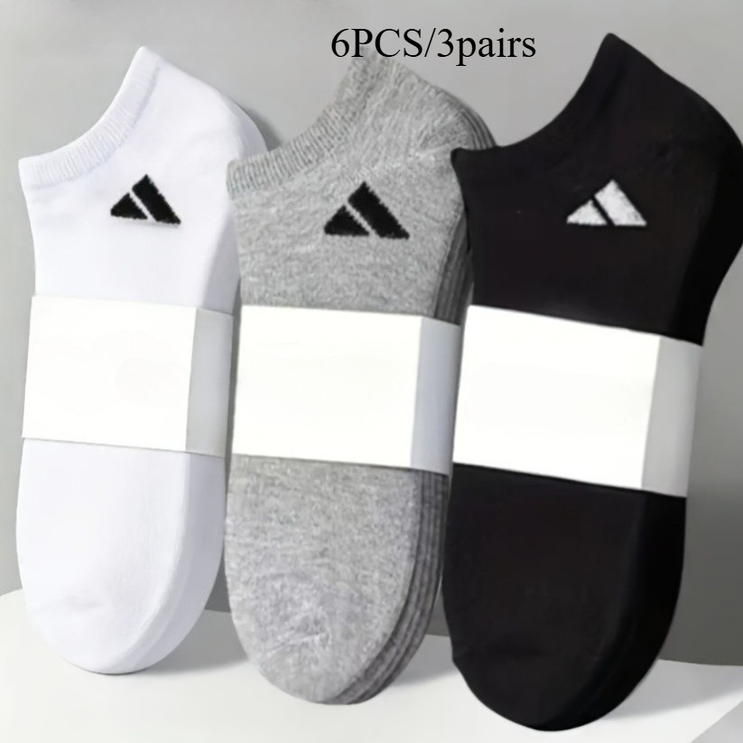 TEMU 6pcs/3pairs Unisex Sports Breathable Boat Socks, Fashionable Versatile Soft And Comfortable, Suitable For Spring Summer Sports And Daily Wear.