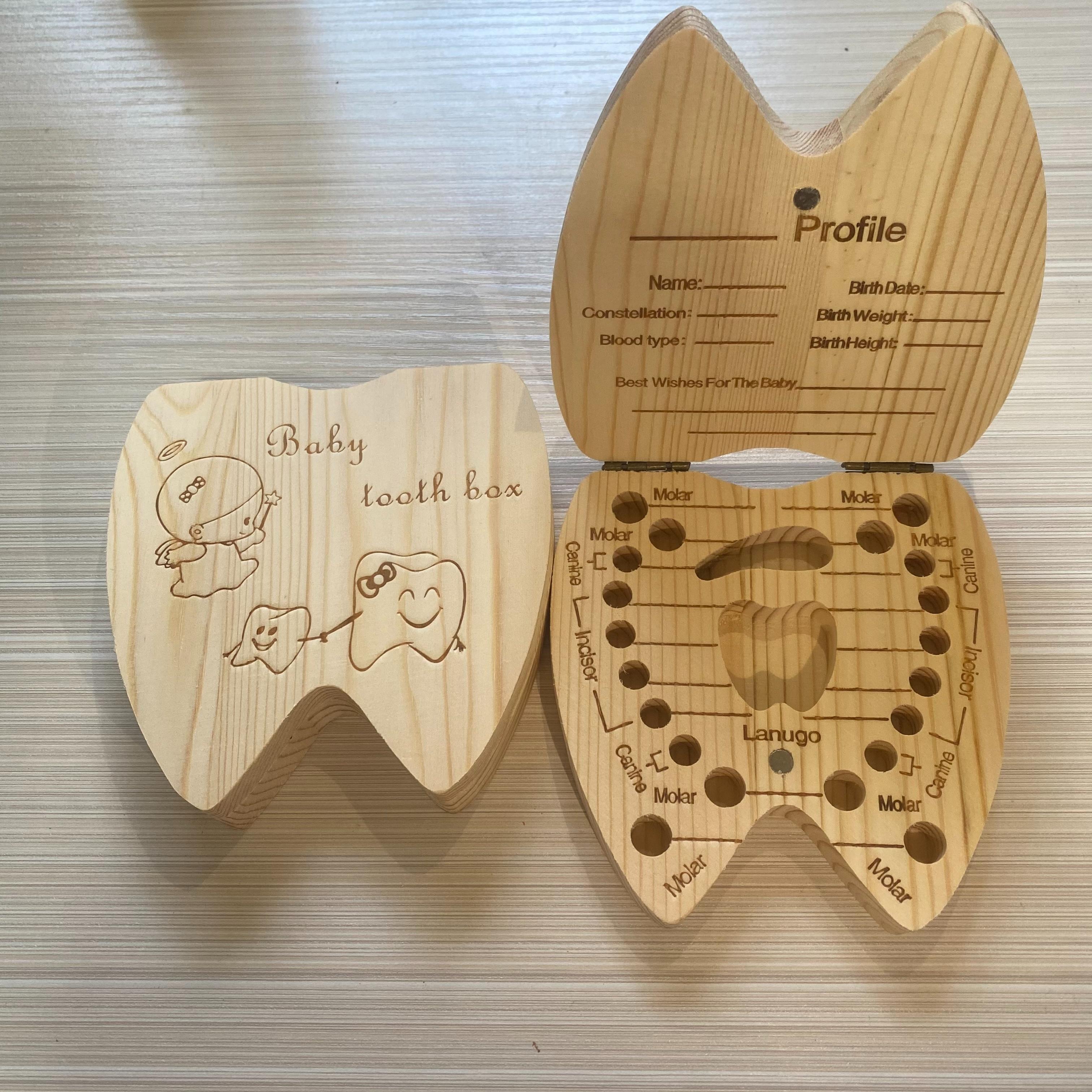 Image of Wooden Tooth Storage Box, Wooden Tooth Keepsake Box, Tooth Extractor, Cord Tooth Box, Hair And Cord Tooth Retrieval Box, Souvenir Box, Halloween, Christmas Gift