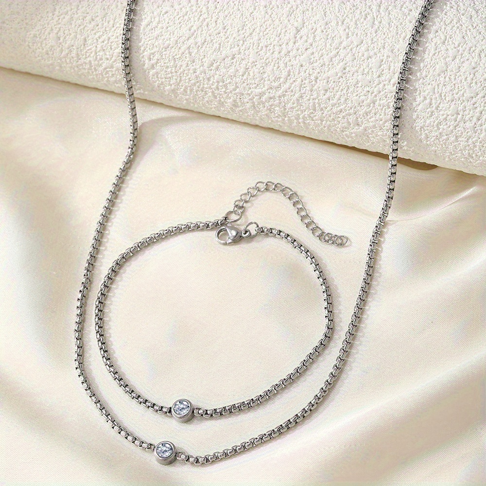 Golden Plated Stainless Steel Bracelet & Necklace Set