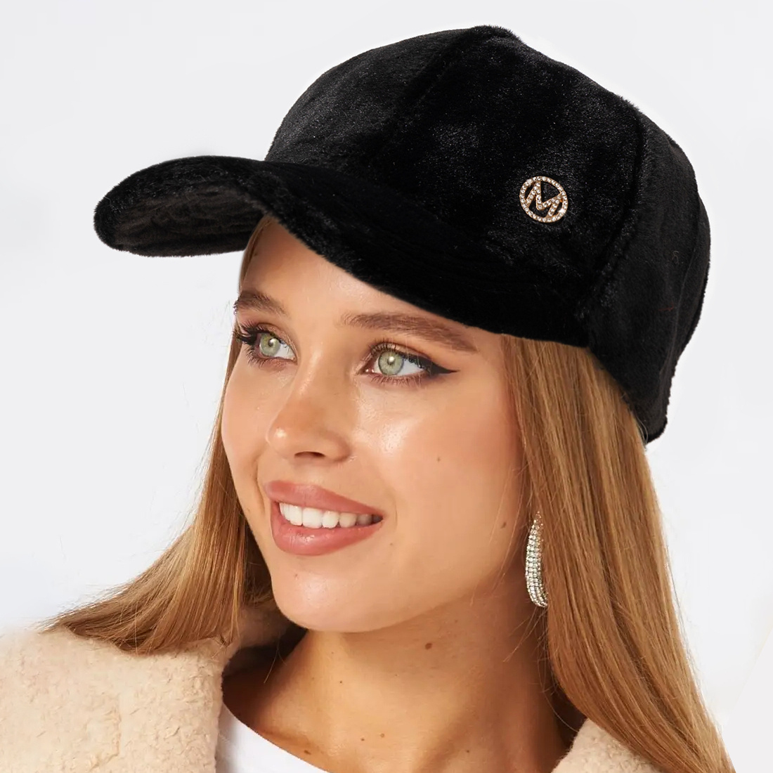 

Fleece-lined Cap Rhinestone 'm' Embroidery - , Dad Hat For | For Fall &