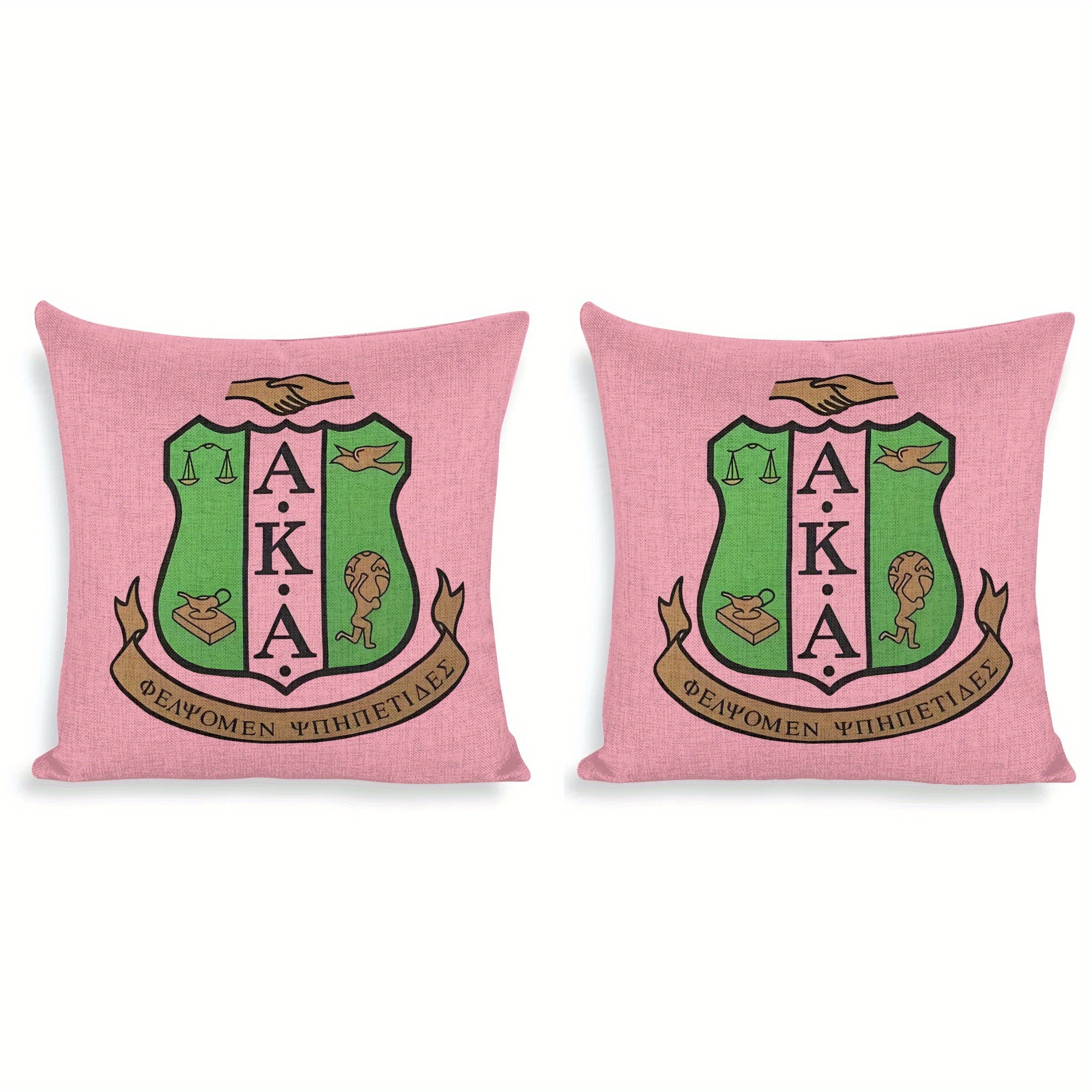 

2pcs 18x18" Aka Pink Women's Throw Pillow Covers - With Zipper Closure, Ideal For Sofa & Bed, Perfect Gift For Sisters, Decor Accent