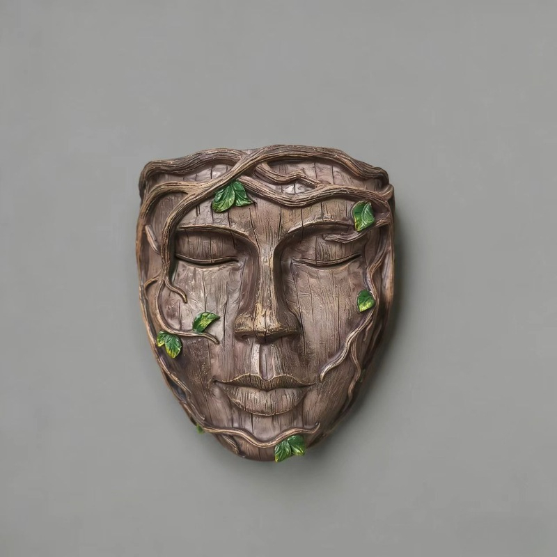 E-shop Vintage Baumgesicht-Wandpflanzgefäß – Rustikaler grüner Harz-Blumentopf für Männer für Garten, Terrasse & – Ideales Geschenk für , &