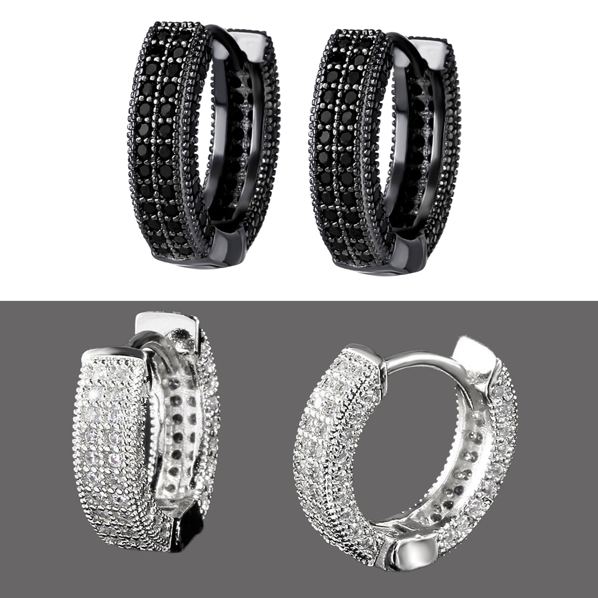 E-shop 1-2 Paar Herren- und Damen-Ohrringe, elegante neue Ring-Ohrringe für Damen und Herren, einfaches und modernes Design, hochwertige Hao--Einlage,
