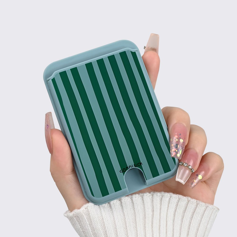 TEMU Dark Green Vertical Stripes Pattern Strong Magnetic , Stylish And Durable, Made Of Pc Material. Suitable For , Iphone, And Other Magnetic