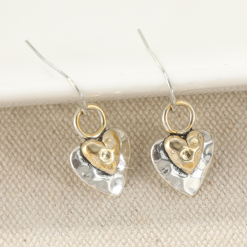 Retro Heart-Shaped Pendant Earrings for Women