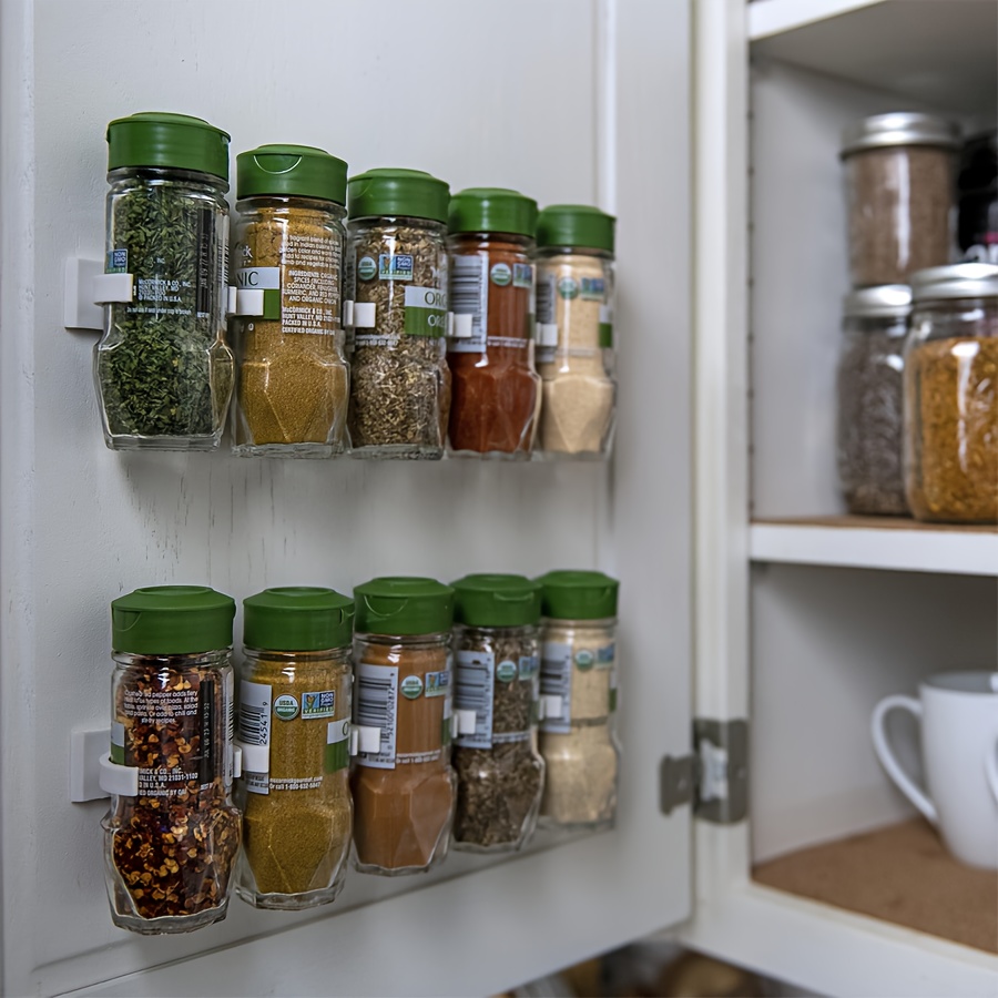 Wall-Mounted Spice Jar Storage Rack
