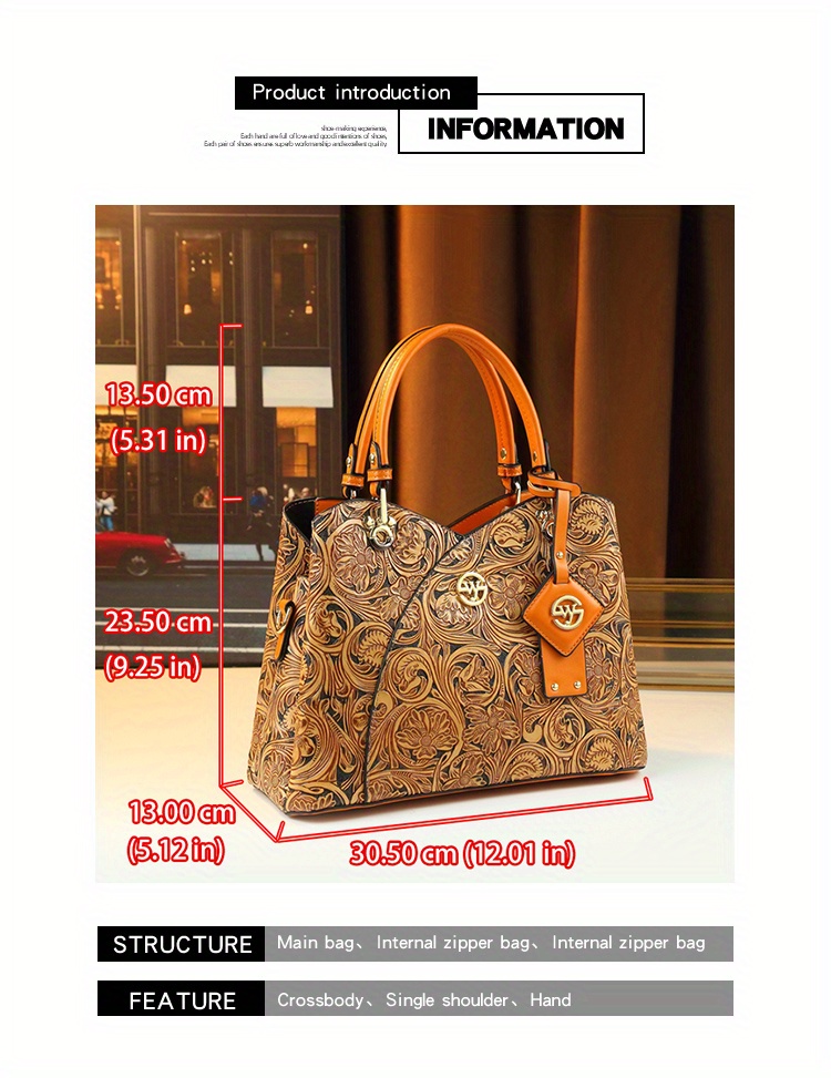 Deep Purple Retro Embossed Handbag worn on model as a shoulder bag