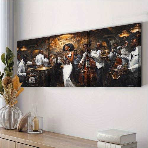 prints set of 3 african band canvas wall art each waterproof luxury cloth material room shop decoration 2d flat room decor