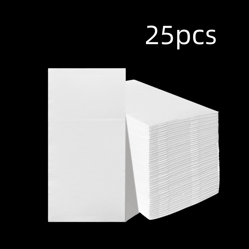 Image of 25pcs White Textured Disposable Tissue With Built-in Cutlery Pocket - Elegant Table Decoration For Weddings, Parties, Festivals, And | Decoration | Cutlery Storage Design