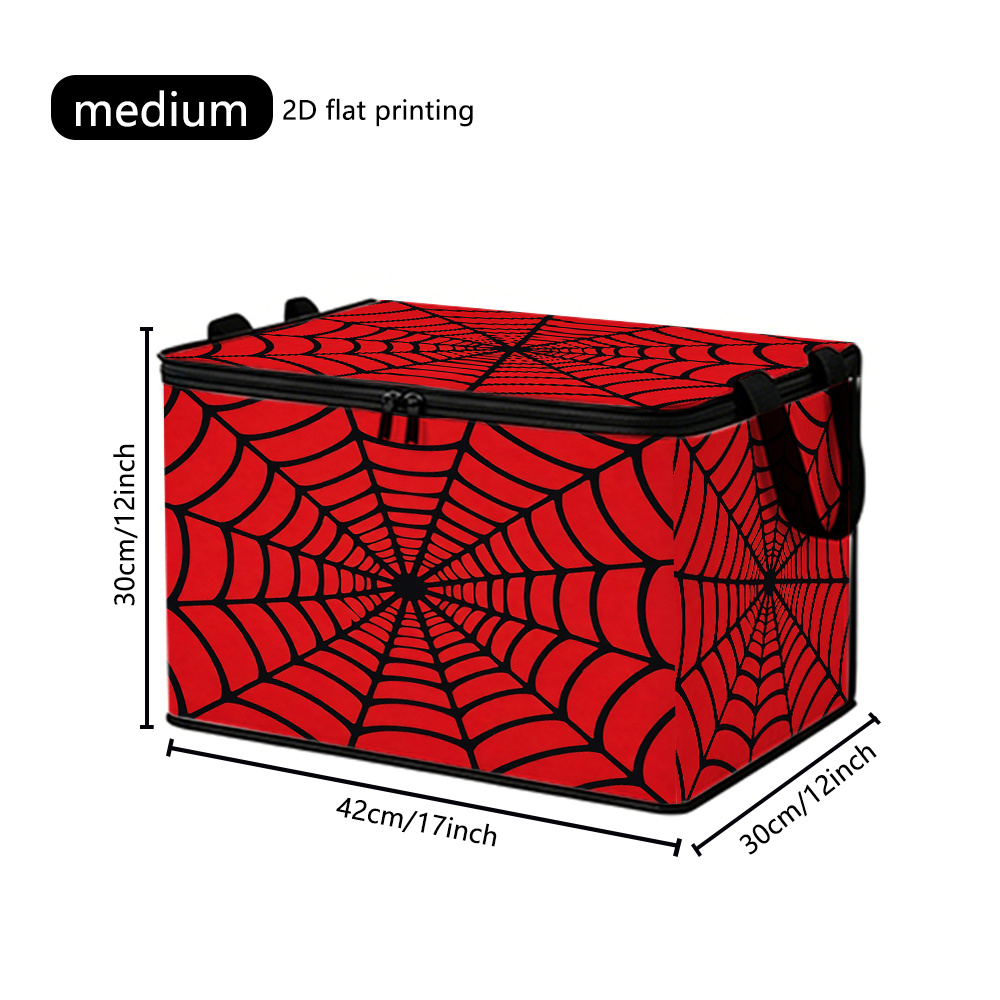 TEMU 1pc, - Web Laundry Basket, Foldable Storage Box With Handle, Superhero Theme Bedroom Home Dirty Clothes Hamper, Storage For Clothes,, Holiday