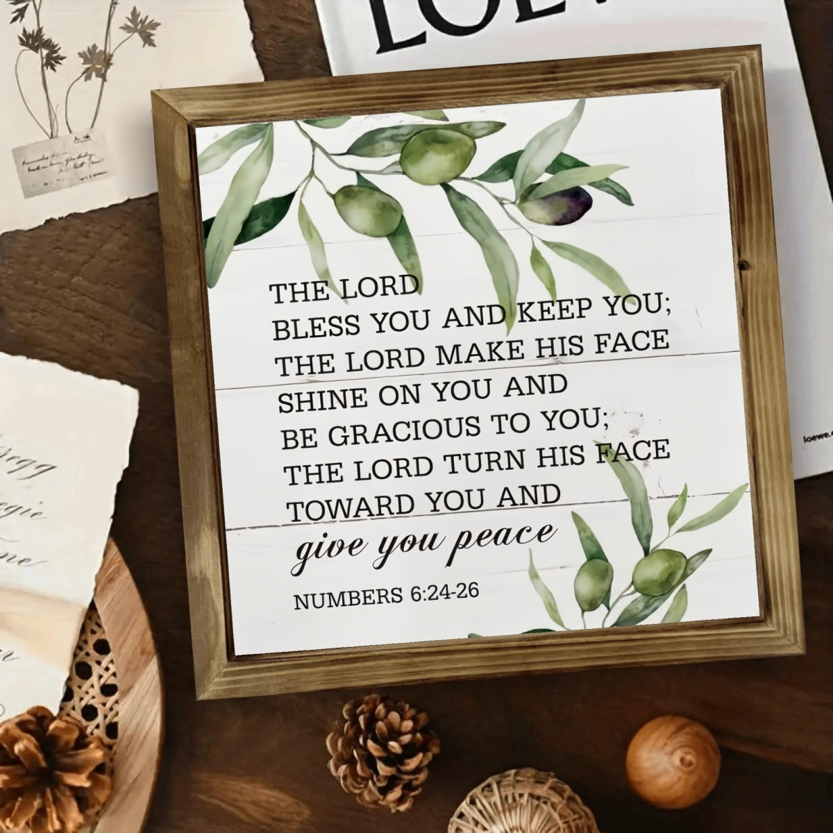 TEMU Wooden Inspirational Bible Verse Plaque - "the Lord And " - Decor, Frameless, Suitable For Shelves, Desks, Or Walls - Perfect Gift For 2d Flat